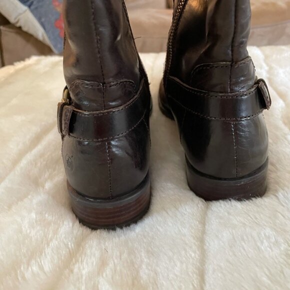 Born Hagene Tall Dark Brown Leather Heeled Boots Size 8M | EUC - Picture 3 of 8